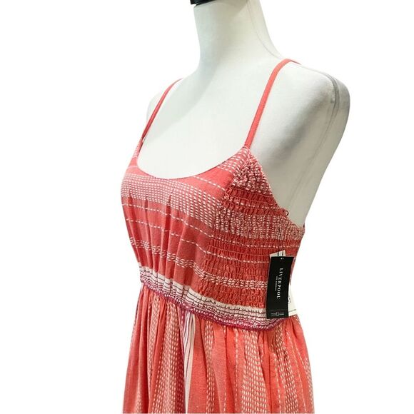 Liverpool LA Tiered Summer Maxi Dress Racerback Cotton Stripe Coral XS NWT - Picture 8 of 16